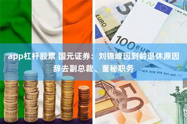app杠杆股票 国元证券：刘锦峰因到龄退休原因辞去副总裁、董秘职务