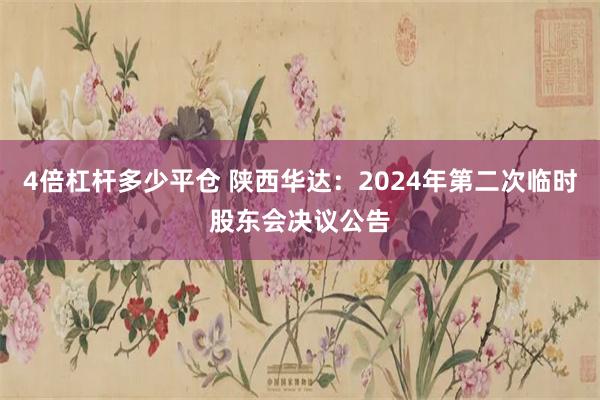 4倍杠杆多少平仓 陕西华达：2024年第二次临时股东会决议公告