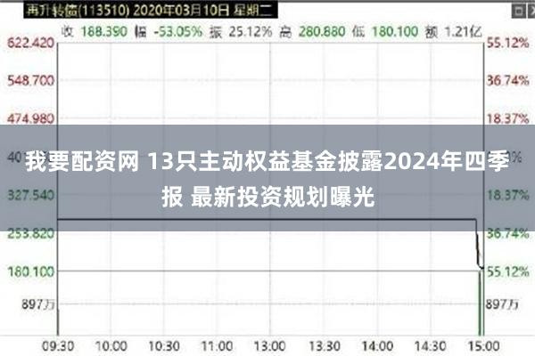我要配资网 13只主动权益基金披露2024年四季报 最新投资规划曝光