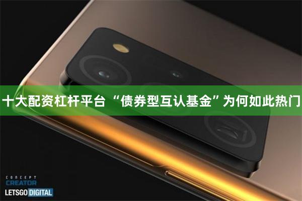 十大配资杠杆平台 “债券型互认基金”为何如此热门