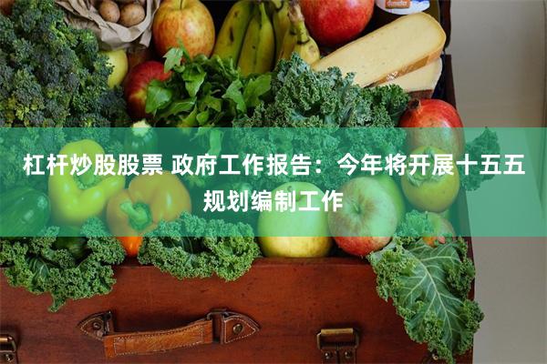 杠杆炒股股票 政府工作报告：今年将开展十五五规划编制工作