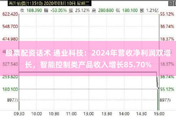 股票配资话术 通业科技：2024年营收净利润双增长，智能控制类产品收入增长85.70%