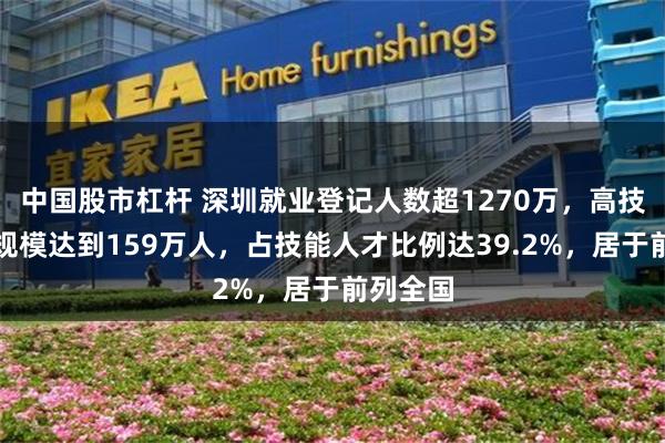 中国股市杠杆 深圳就业登记人数超1270万，高技能人才规模达到159万人，占技能人才比例达39.2%，居于前列全国