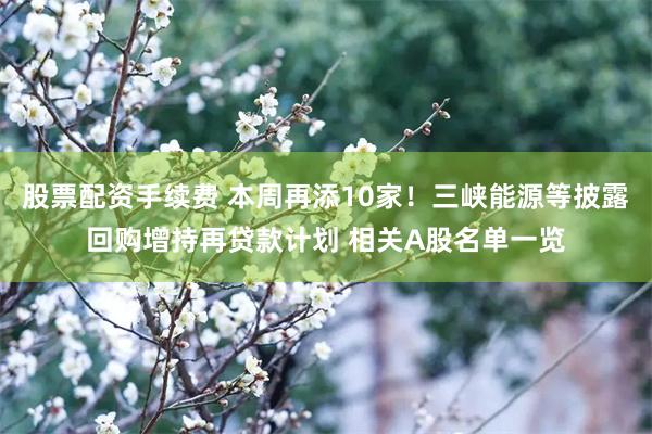 股票配资手续费 本周再添10家！三峡能源等披露回购增持再贷款计划 相关A股名单一览
