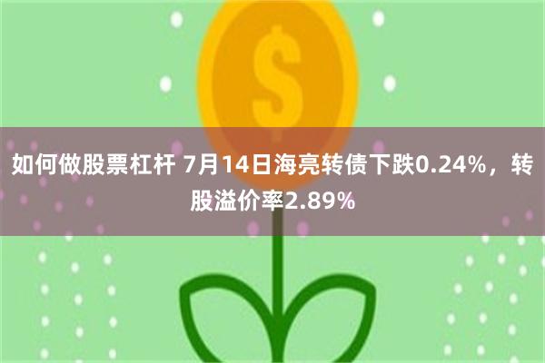 如何做股票杠杆 7月14日海亮转债下跌0.24%，转股溢价率2.89%